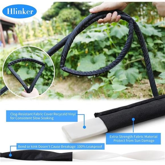 Flat Soaker Hose 30 50 100 150 FT for Garden Beds, 50Ft 2PACKS 1/2" Linkable - Picture 5 of 6